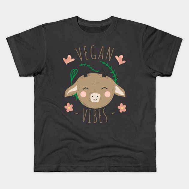 Vegan Vibes Kids T-Shirt by NotUrOrdinaryDesign